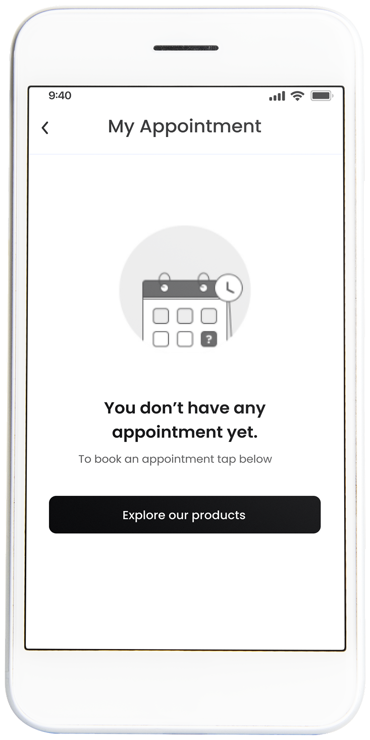 Inksvilla no appointment empty state screen